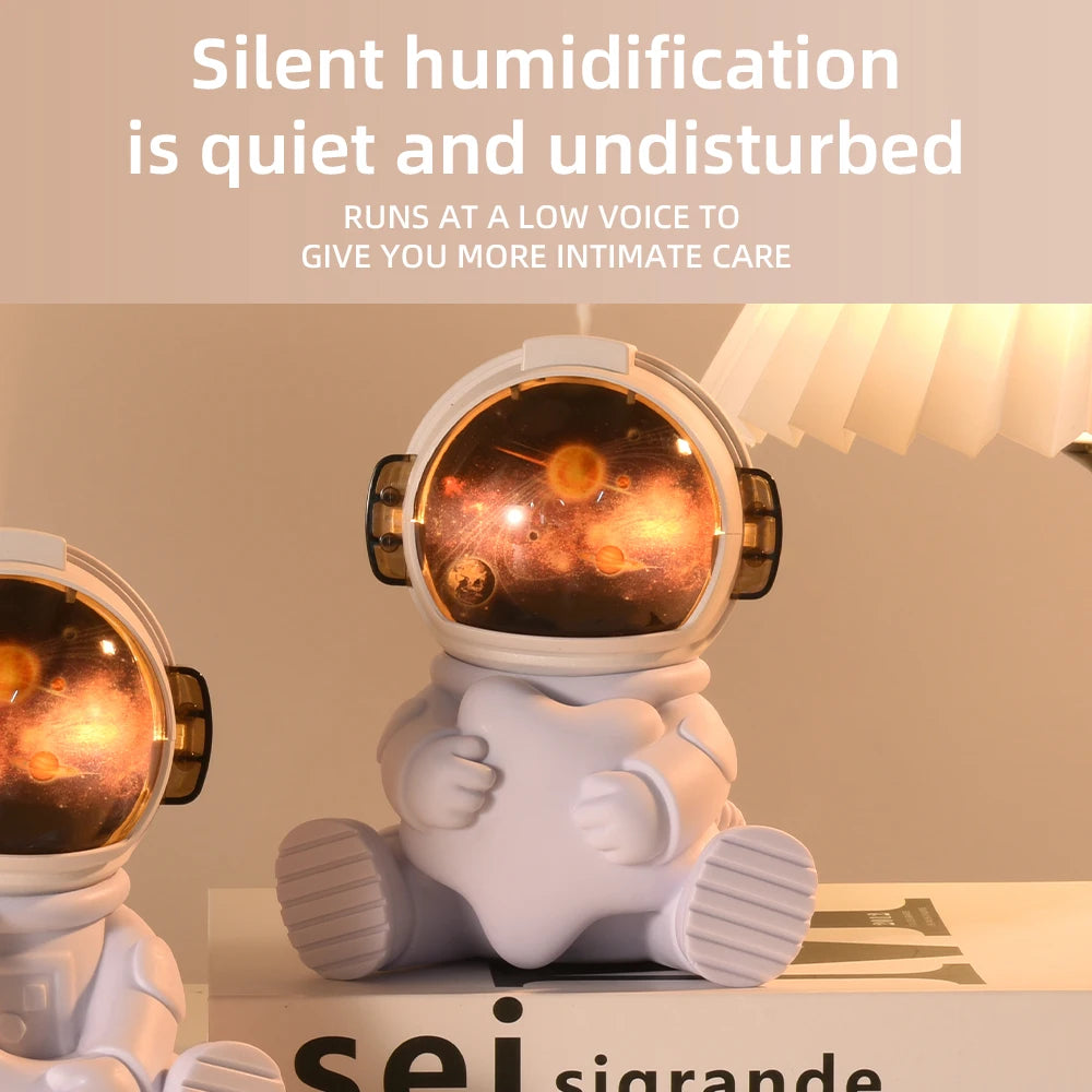 Creative Astronaut Model Humidifier Cotton Swab Air Humidifier Home Quiet USB Rechargeable Home Desktop Gift Star Moon Diffuser