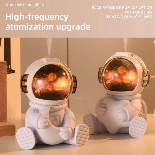 Creative Astronaut Model Humidifier Cotton Swab Air Humidifier Home Quiet USB Rechargeable Home Desktop Gift Star Moon Diffuser